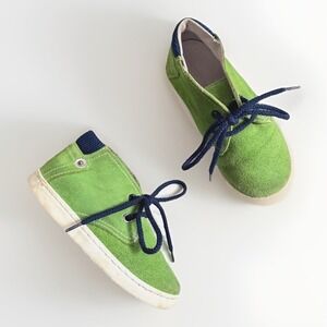 Docksteps Bambino Toddler Green Suede Sneakers Mid Lace Shoes Italy EU 25 / US 8